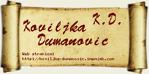 Koviljka Dumanović vizit kartica